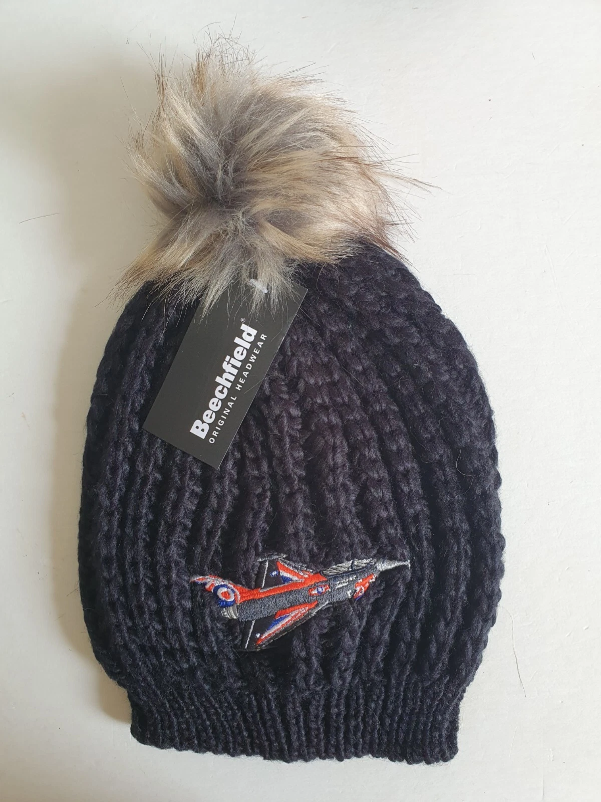 Pom Pom Beanie Embroidered Blackjack Typhoon Beanie Aeroplane Hat.