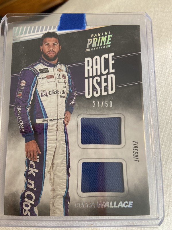 Bubba Wallace Prime Dual Race Used Firesuit Card 27/50