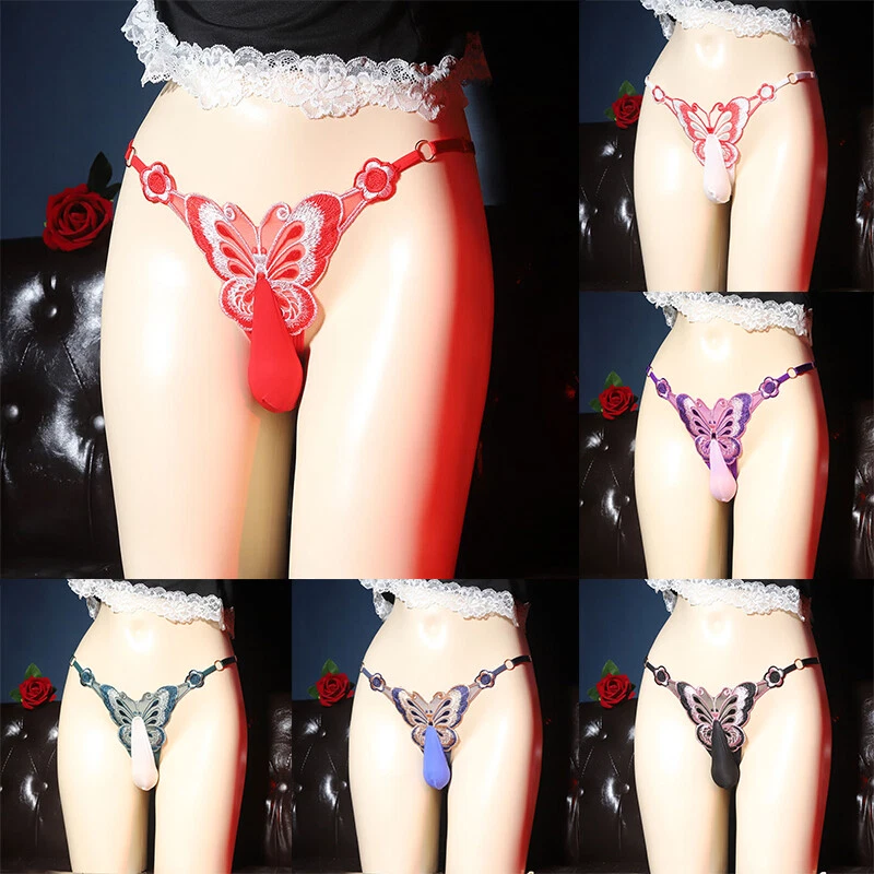Männer Sexy Spitze Tanga G-String Unterwäsche Slips Sissy Höschen Dessous J - Bild 3 von 4