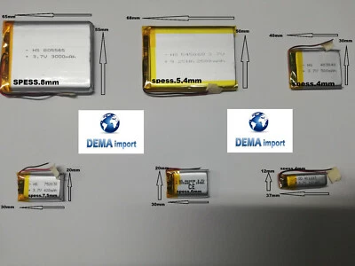 batterie digitale a litio di polimeri varie mha gps,bluetooth mp4 dispositivi