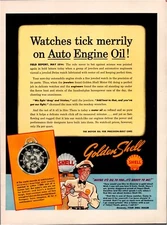 Print Ad Shell 1940 Golden Pockey Watch Full Page Large Magazine 10.5"x13.5"