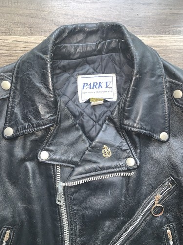 Vtg Park V Leather Biker Punk Jacket Men’s Sz 42 (Some Distress) USA Motorcycle - Picture 3 of 17
