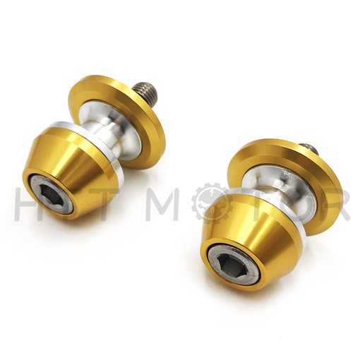 Universal Motorcycle CNC Swingarm Swing Arm Spools Sliders Stand Bobbins 10mm Go - Picture 5 of 7