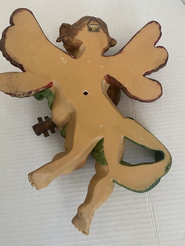 Two Vintage Figural Resin Cherubs Angels Wall Hanging Decor 12" Tall - Picture 5 of 10