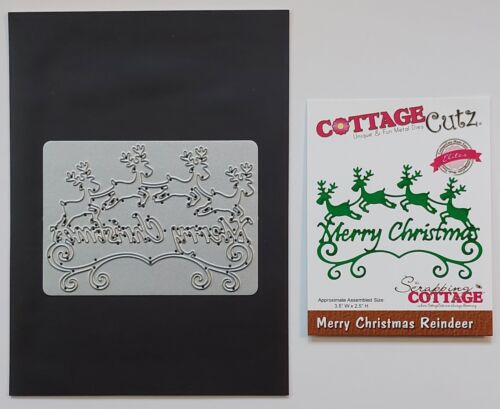 Scrapping Cottage Cutz Die. MERRY CHRISTMAS REINDEER #CCE-307  - NEW - Picture 1 of 3