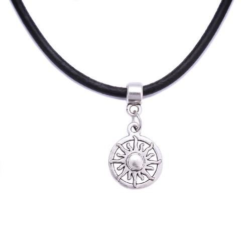 Collar Gargantilla con Dije Tibetano Colgante de Cuero Real para Mujer Niña - Imagen 30 de 42