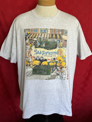 Camisa Oficial Supreme Brand Manhattan City Street Scene Art Talla XL Novios Rojos - Imagen 4 de 15