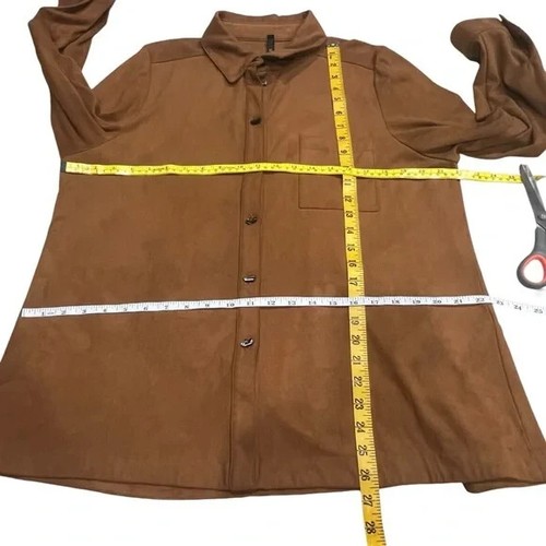 I.C. Giacca camicia By Connie K vegan scamosciata con bottoni grande strato Lagenlook - Foto 5 di 14