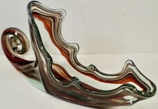 Vintage MCM Retro Hand-Blown Art Glass Multi-colored Cornucopia Large 15" Bowl