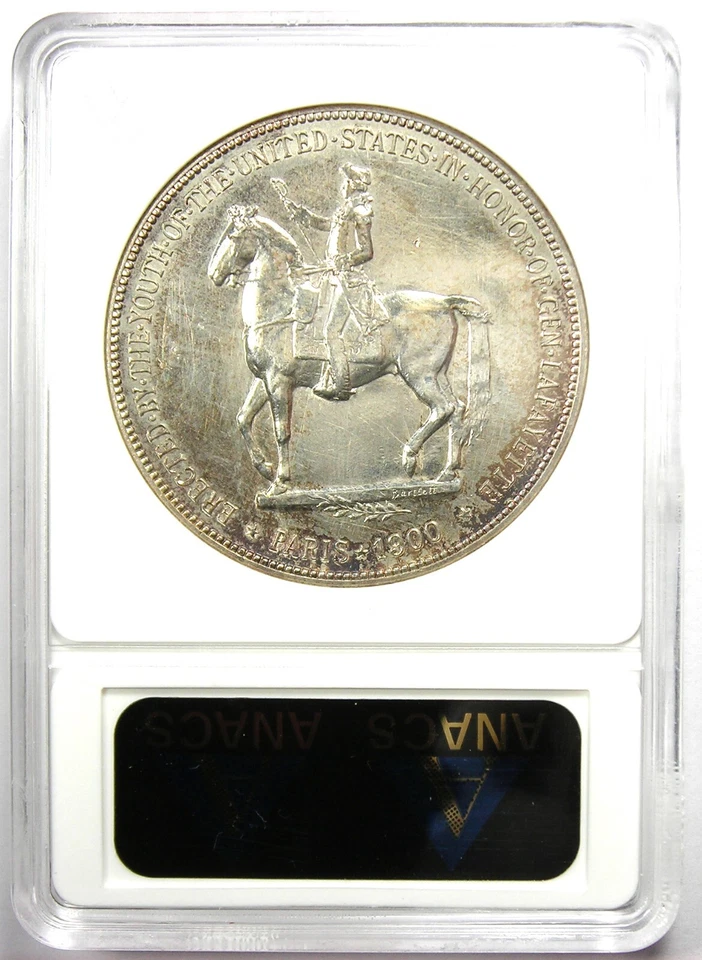 1900 Lafayette Silver Dollar $1 Coin - Certified ANACS AU55 Details - Rare Type! - Image 3 of 4