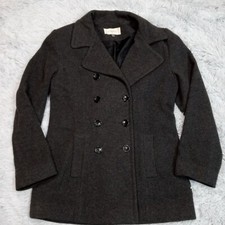 Jones Sport Womens Coat Jacket Gray 6 Wool Cashmere Double Breasted Buttons 6