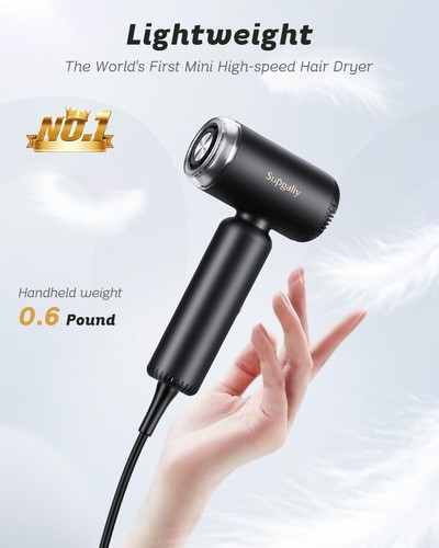 SUPGALIY Dual Voltage Hair Dryer, High-Speed Ionic Blow Dryer for Fast Drying... - 第 5/12 張圖片