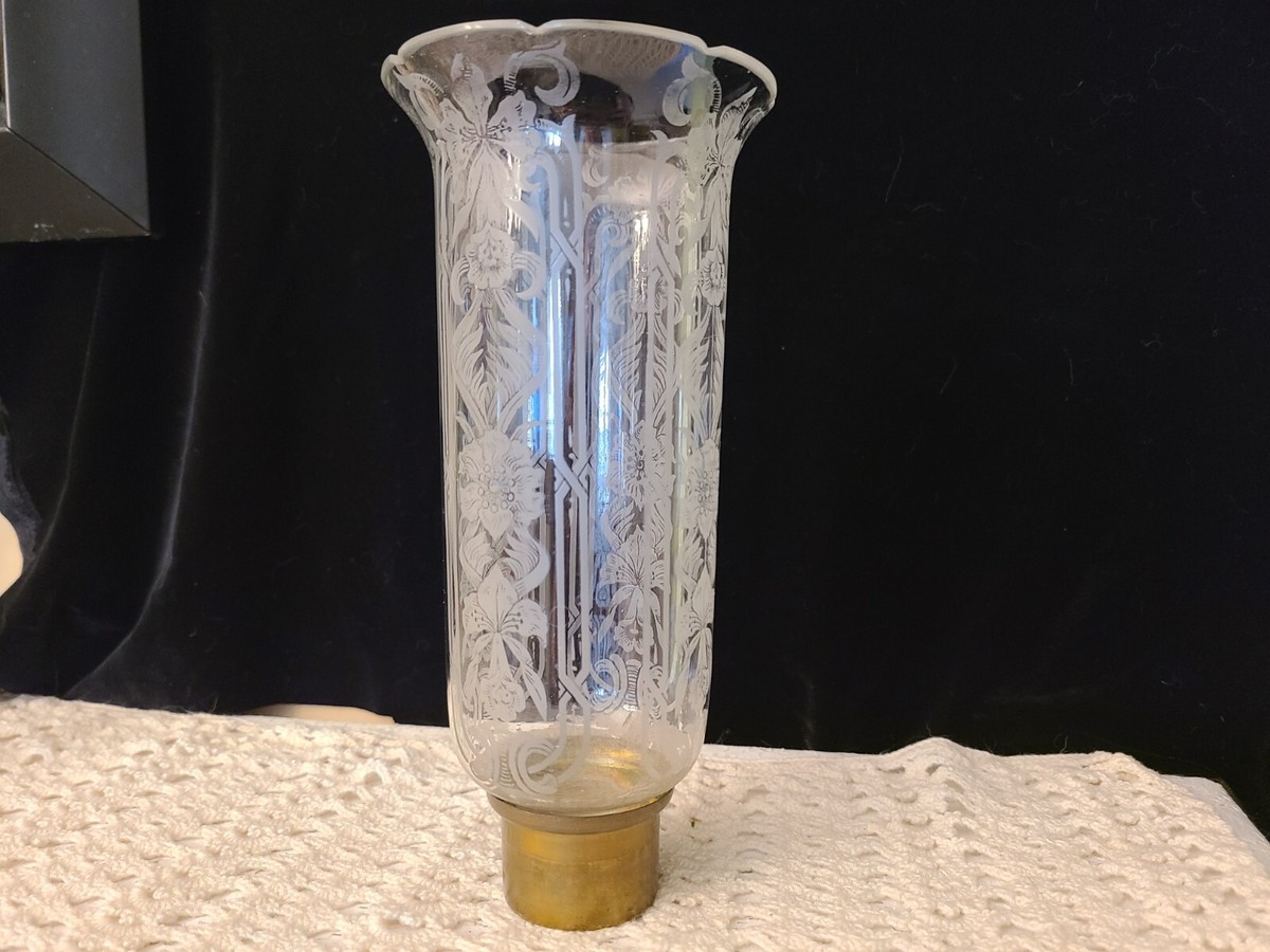 Baccarat Bambous Pattern Glass Hurricane Shades / Candle Holder