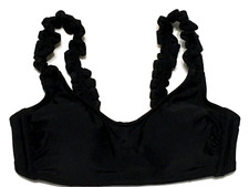 Wild Fable Womens S 4-6 Black Ruffle Strap Bralette Removable Pad Bikini Top