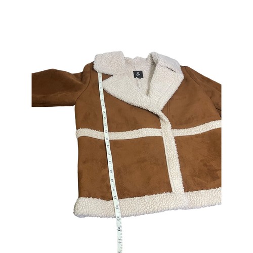 Faux Fur Suede Jacket With Sherpa Lining & Lapel Collar Art Class Girls XL 14/16 - Picture 8 of 10