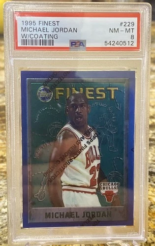 Michael Jordan 1995 Topps Finest w/coating PSA 8 NBA card