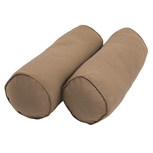 Blazing Needles 20-inch by 8-inch Double-corded Solid Twill Bolster Pillows with