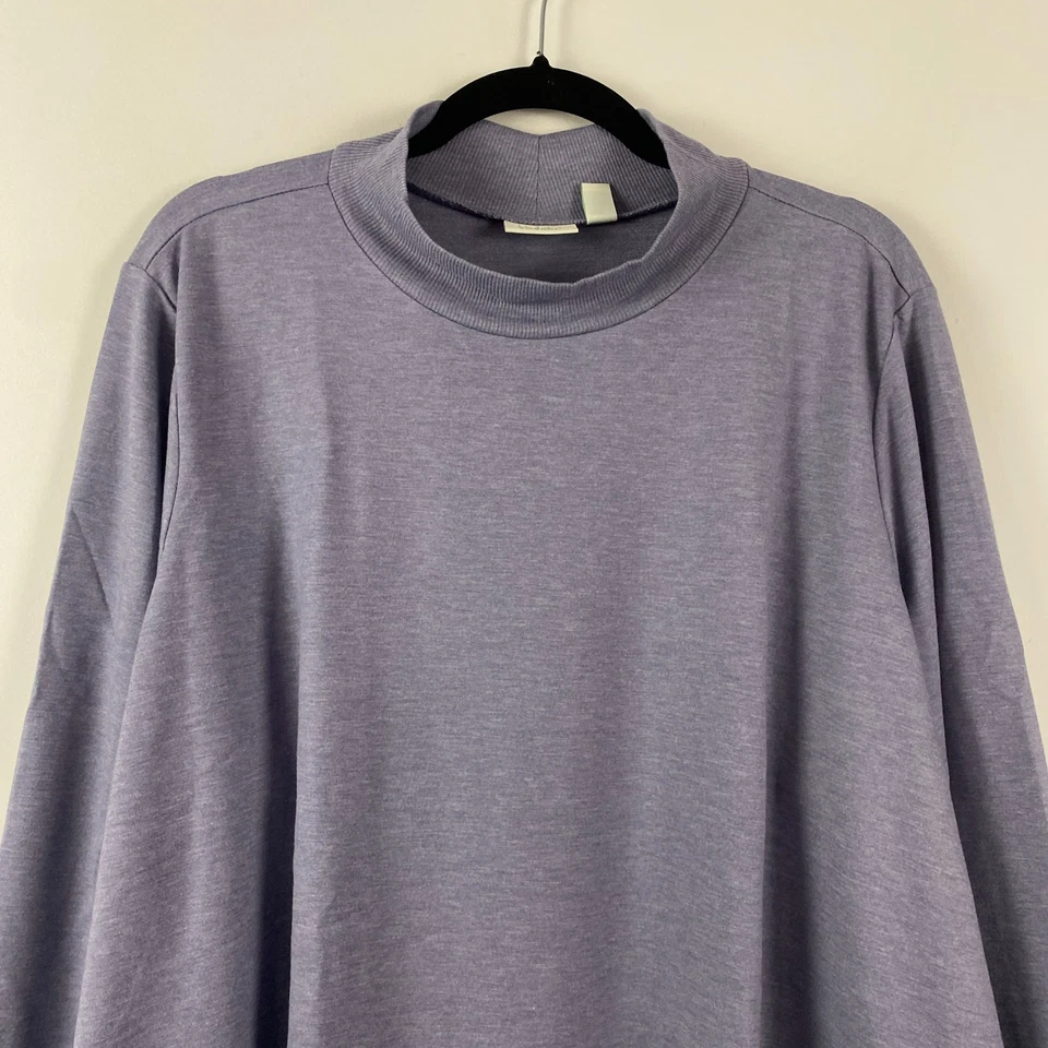 ЛОГОТИП Lounge Lori Goldstein длинным рукавом французский махровый насмешливый шеи Топ размер 3 X фиолетовый - Изображение 2 из 4