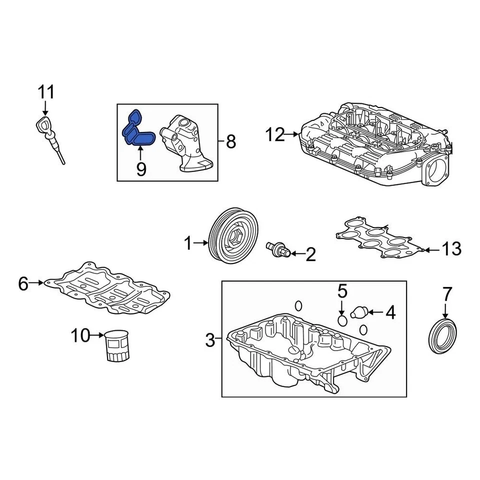 For Acura MDX 2014-2024 Acura 153025G0A00 Engine Oil Filter Adapter Gasket Foto 2 de 4