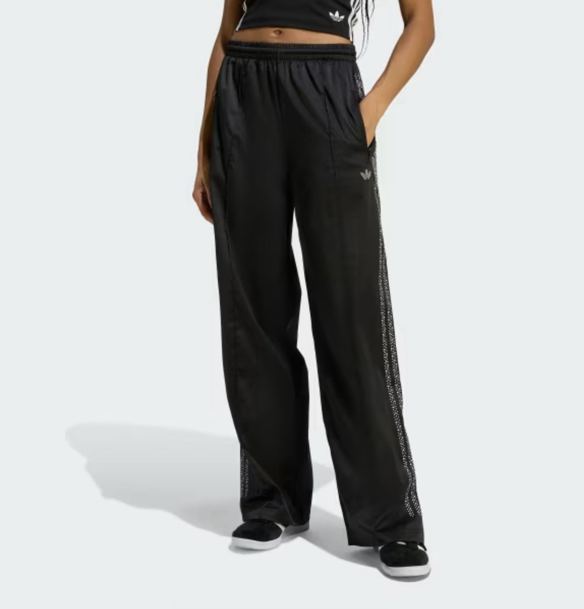 Adidas PEARL FIREBIRD Loose Track Pant Black White | size L