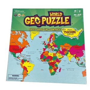 GeoPuzzle GeoToys Geography World Map Puzzle Country Shaped Pieces 68 Complete