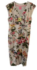 JOULES HALTON SIZE 10 GREY COTTON CLASSIC FLORAL DRESS BNWT NEW RRP £69.95 