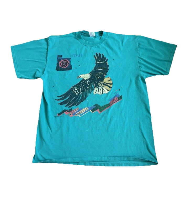 VTG Nancy Hatter Suttons 1991 Eagle T-shirt Utah Jerzees USA Size XL