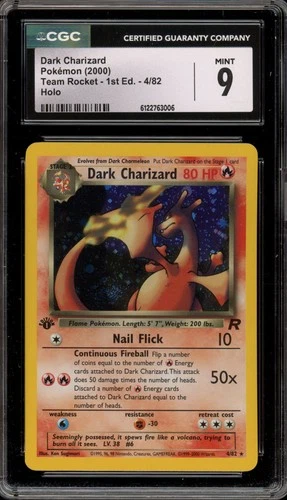 Pokemon Dark Charizard Team Rocket 1st Edition Holo Rare #4 CGC 9 Mint