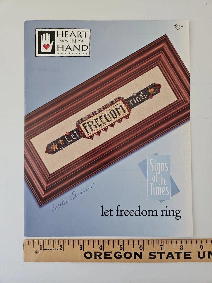 Heart in Hand LET FREEDOM RING Counted Cross Stitch Pattern by Cecilia Turner  - Image 3 of 4