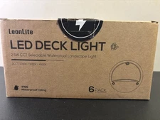 6 Pack LeonLite LED Deck Light 2.5W CCT Selectable Waterproof Landscape Lights