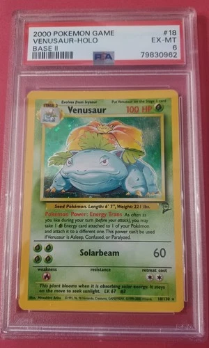 PSA 6 2000 Pokemon Game Venusaur Holo Base II #18