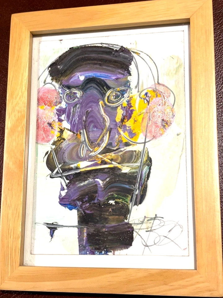 Robert Beauchamp, firmado, óleo/papel pesado, "autorretrato" Provincetown Foto 2 de 4