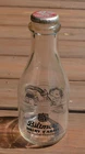 Vintage Biltmore Dairy Farms Glass Quart Milk Bottle Black Print with Cap