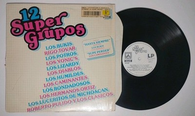 VARIOS ARTISTAS 12 Super Grupos Vinyl LP Los Bukis, Potros, Yonics, Rigo Tovar..