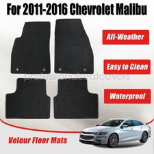 For 2014 2015 2016 Chevrolet Malibu Sedan 2 Row Floor Mats Carpet Velour Black