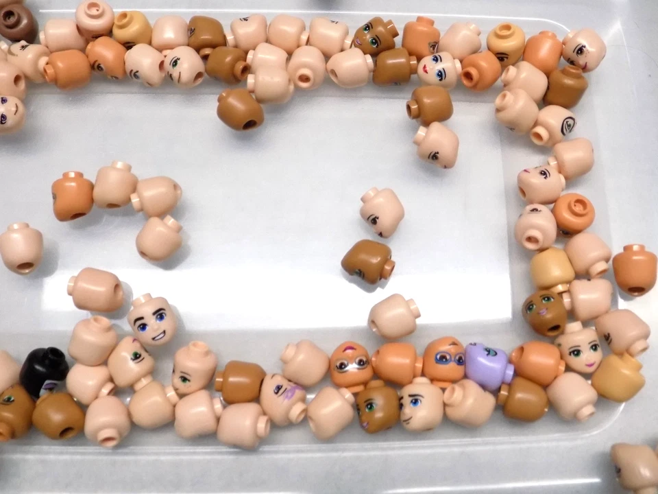 LEGO Friends Minifigure Heads 50 pc Lot {WASHED} - Image 3 of 3