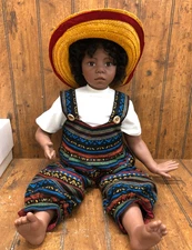 The Great American Doll Company 27" Ricardo Brazilian Boy Child w/ Hat & Box