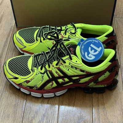  New  Asics Gel-Sendai 2 T4A1N Running Shoes Flash Yellow/Black/Red Men's Size 9
