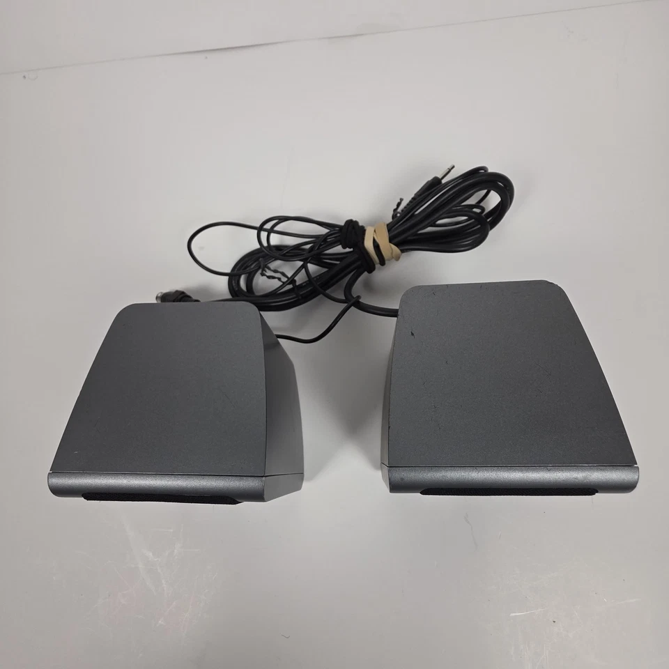 Par de altavoces para computadora de escritorio HP con cable de control de audio de 10 pines perilla de volumen PC Spea Foto 2 de 4