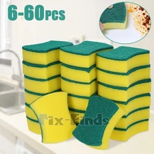 LOT Pack Scrub Scrubbing Sponges Kitchen Cleaning Non-Scratch Stove Dish Sponge