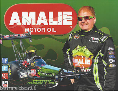 2013 TERRY McMILLEN ''AMALIE MOTOR OIL'' NHRA TOP FUEL HANDOUT / POSTCARD