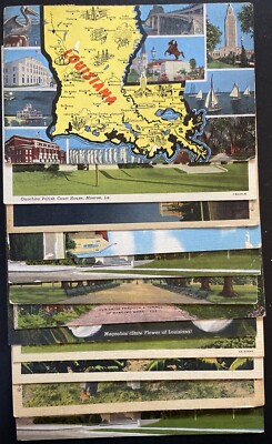Lot Of 12 Vintage Postcards LOUISIANA LA Monroe Baton Rouge New Orleans