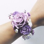 New Purple Rose Bracelet Handcraft Mulberry Paper Bridesmaid Party Flower Wrist
