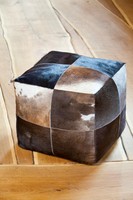 Cowhide Cube Pouffe Mid Century Modern Footrest Footstool Seat Decor Cowhide Cube Pouffe Mid Century Modern Footrest Footstool Seat Decor
