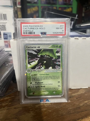 Pokemon 2005  Emerald Cacturne EX  Holo  #91 PSA 8 NM-MT