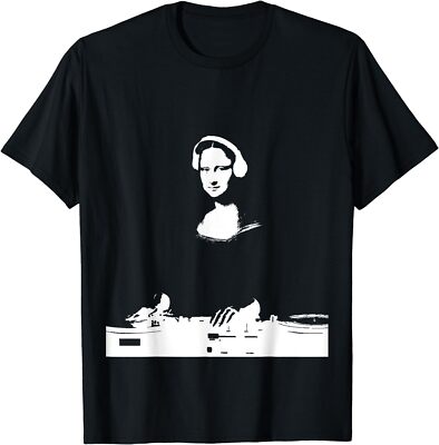 New Limited Funny EDM Techno Rave Music Gift Mona Lisa DJ Art T-Shirt