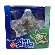 Reynolds 12 Foil STAR FUN SHAPES Baking Cups 3.5oz, Cookies, Jello, Cakes, NEW