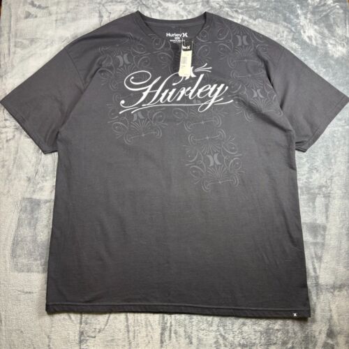 Y2K Hurley Graphic T Shirt Skate Grunge Black XXL NWT Deadstock