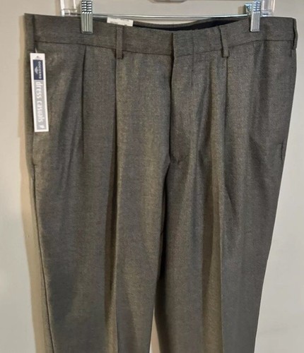 New Dockers Pants Men 36x32 Relaxed Fit Pleated Cuffed Blended Patterned Pant - Picture 3 of 9