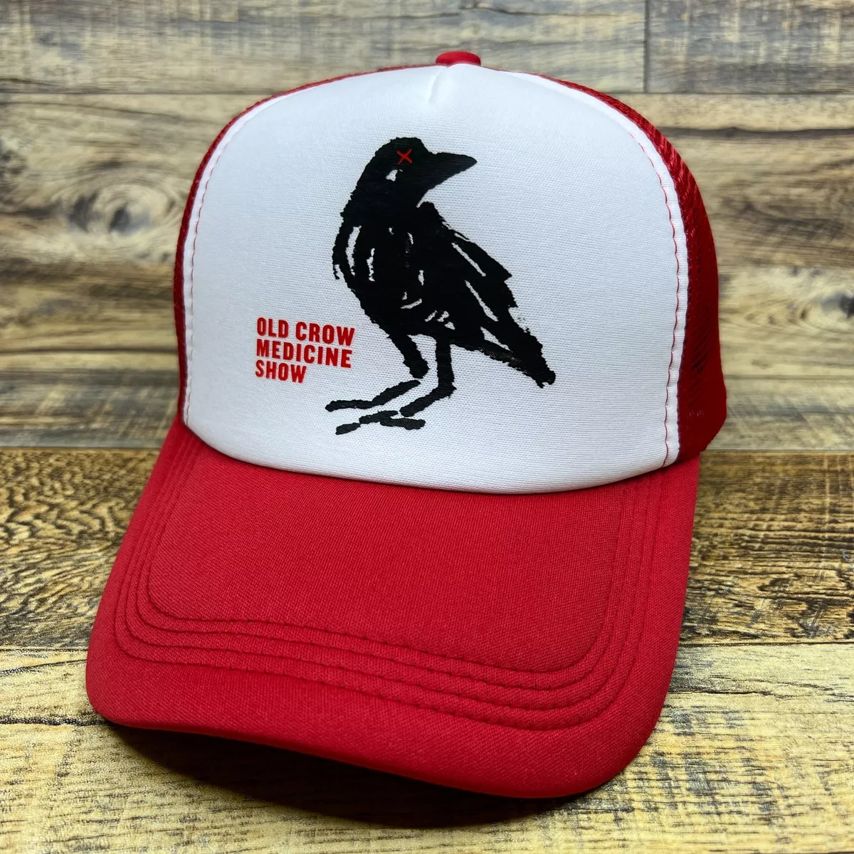 Old Crow Medicine Show Mens Trucker Hat Red Snapback Bluegrass Country Cap